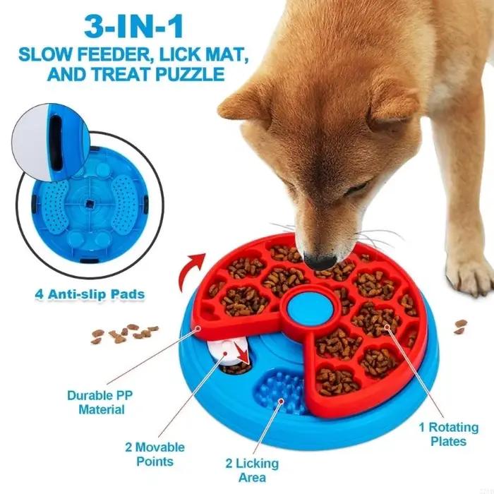 Bol à alimentation lente à 3 couches pour animaux, aide à prévenir les ballonnements à améliorer dig