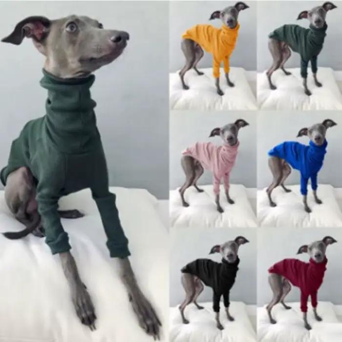 Fil à col roulé en coton pour animaux de compagnie, vêtements pour chiens, veste à deux pattes pour