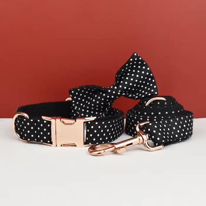 Collier, laisse et harnais pour chien en polyester imprimé par sublimation avec logo personnalisé, a