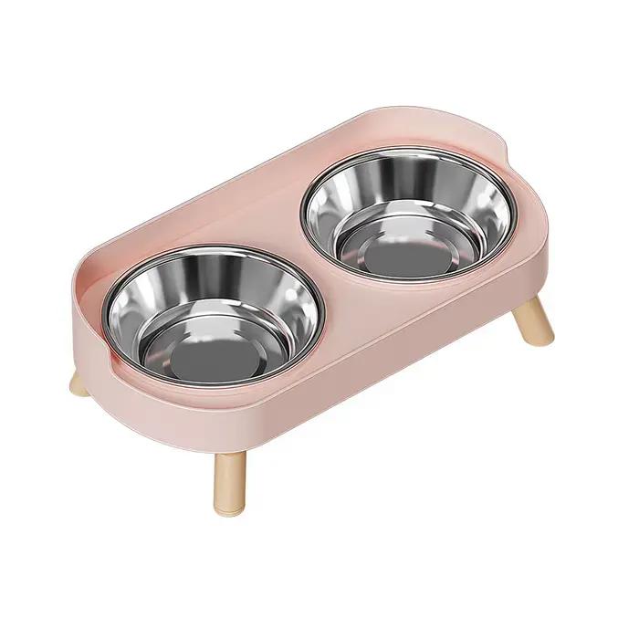 Bol double en acier inoxydable, bol pour chien et bol pour chat, résistant aux chocs et aux éclabous