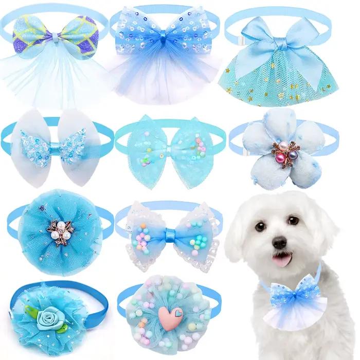 50PS petit chien chat noeud papillon mignon en vrac dentelle chien noeud papillon collier pour chien