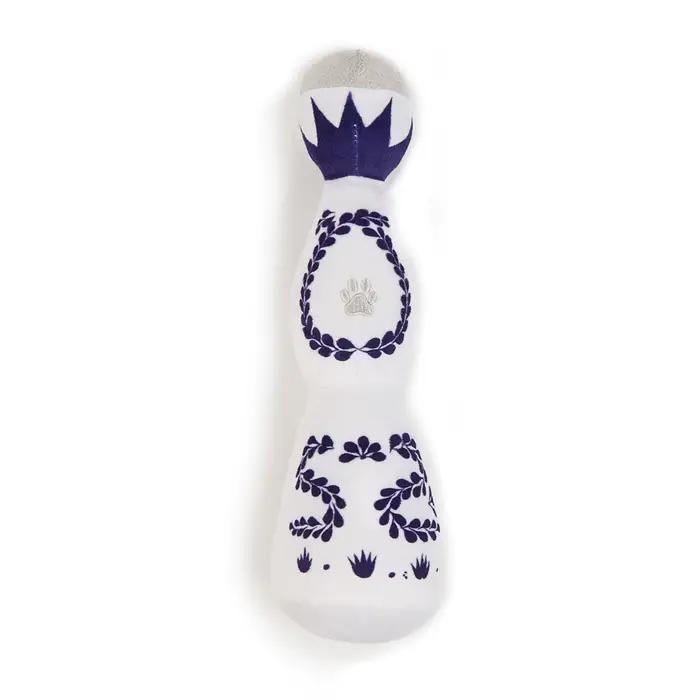 Jouet drôle pour chien Tequila, jouet en peluche en porcelaine bleue et blanche avec grincement, jeu