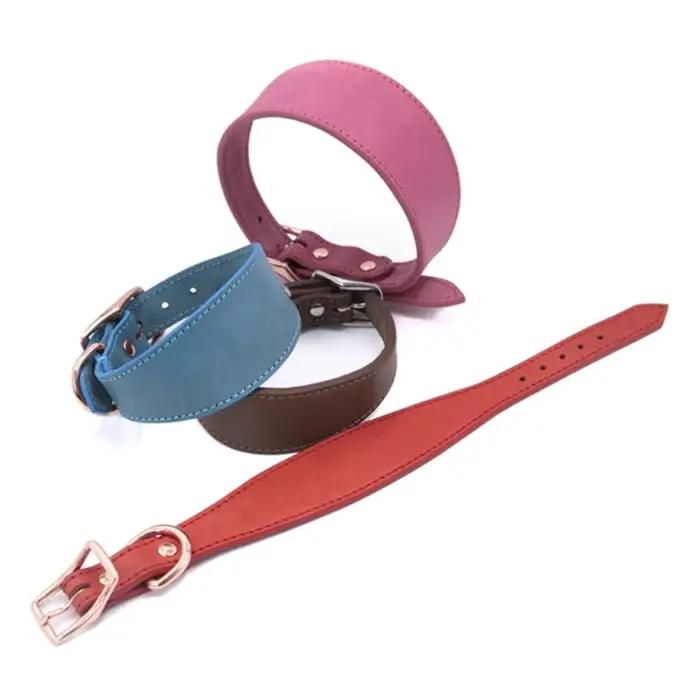 Collier en cuir pour chiens de grande race, chiot, rembourrage doux, fournitures pour animaux de com