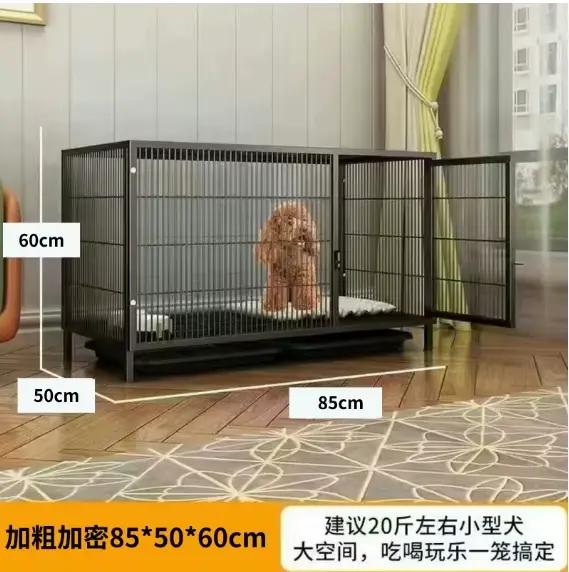 Caisse pour chien robuste L XL XXL avec 4 roues verrouillables, 3 portes et plateau amovible, chenil
