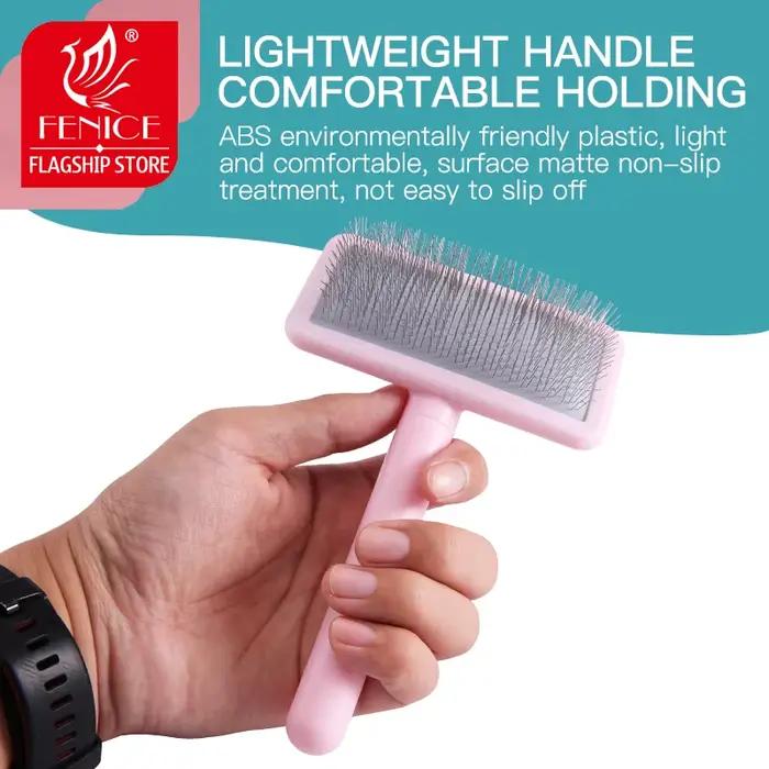 Fenice – peigne professionnel pour chien, brosse non nouée, aiguille dure et douce colorée, épilateu