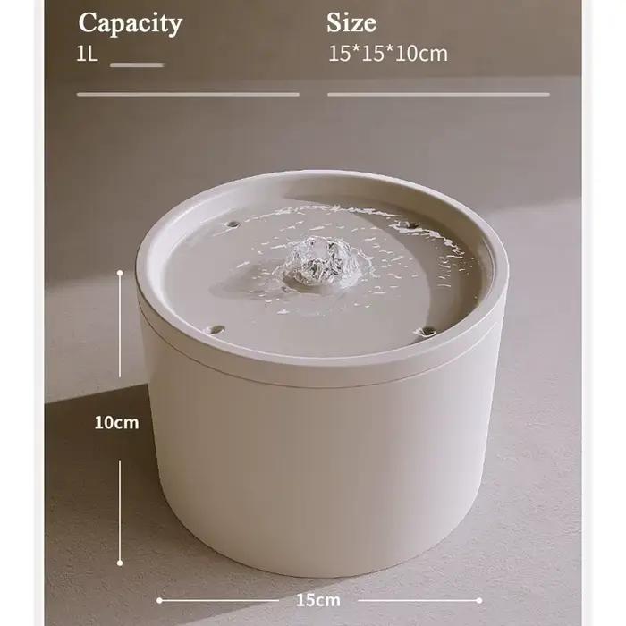 Fontaine d'eau en céramique pour chat, 33,82 oz/1l, distributeur automatique Super silencieux pour a