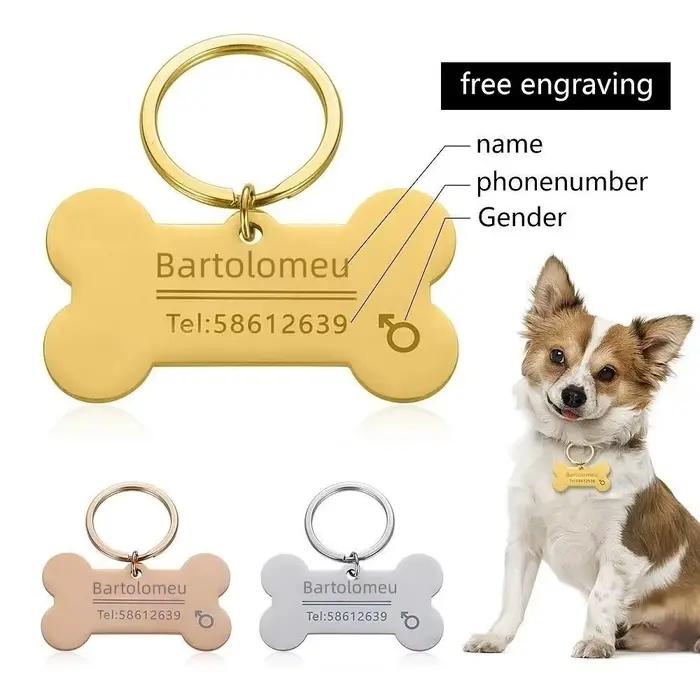 Pendentif personnalisé anti-perte pour animaux de compagnie, gravure personnalisée du nom pour colli