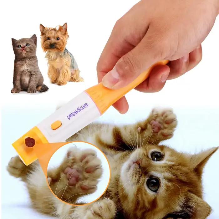 Broyeur à ongles électrique pour animaux de compagnie, ciseaux à griffes de chat, coupe-ongles pour