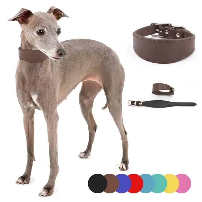 Collier en cuir pour chiens de grande race, chiot, rembourrage doux, fournitures pour animaux de com