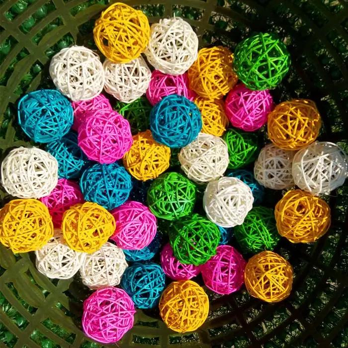 10 pièces perroquet jouet à mâcher balle couleur primaire Sepak Takraw animal de compagnie oiseau fo