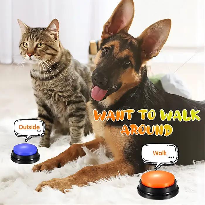 Jouets amusants pour animaux de compagnie enregistrables avec boutons parlants pour chiens, fournitu