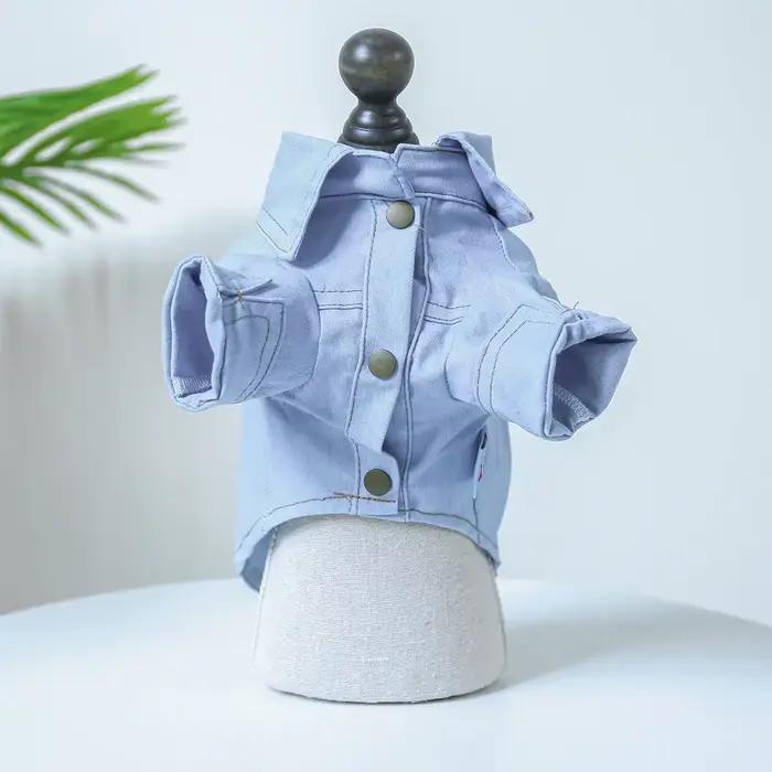 Nouveau Ins chien Denim vêtements peuvent tirer chat revers Denim chemise concepteur chien vêtements