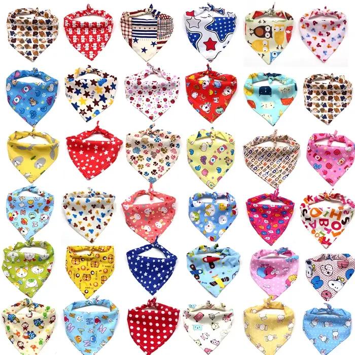 10/40/80 pièces 4 Types de tailles Bandana pour chien 100% coton respirant moyen grand accessoires p