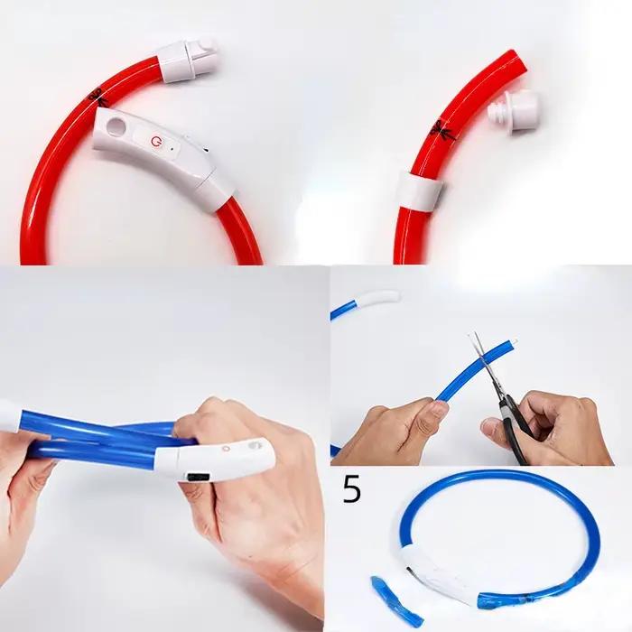 Collier LED Shoous pour animaux de compagnie, chargement USB, anti-perte, nounours, chien, chat, acc