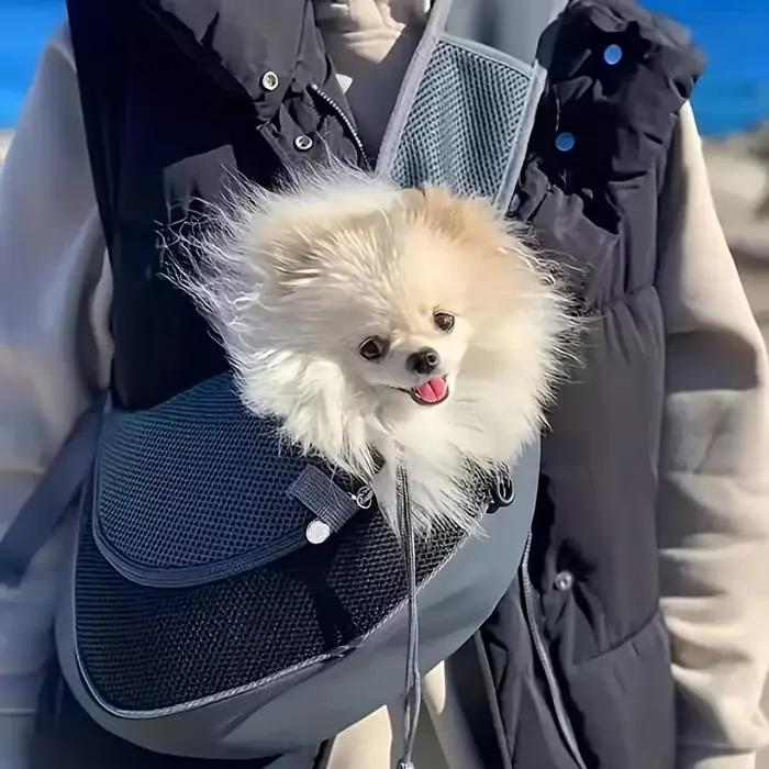 Sac à dos pour chien, 1 pièce, sac à bandoulière de voyage en maille respirante pour chiot chat rand