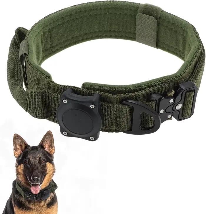 Collier pour chien collier tactique imperméable pour chien avec poignée de commande boucle en alliag