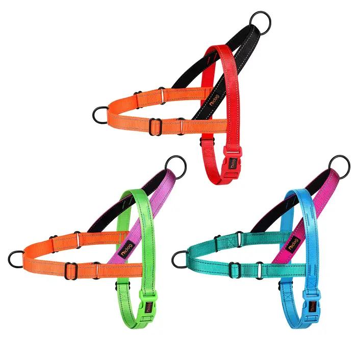 Harnais en Nylon pour chien, sans traction, gilet doux rembourré, gilets de marche pour animaux de c