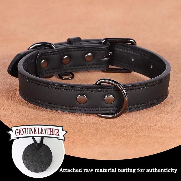 Collier de chien en cuir véritable souple et Durable, colliers pour animaux de compagnie en cuir vér