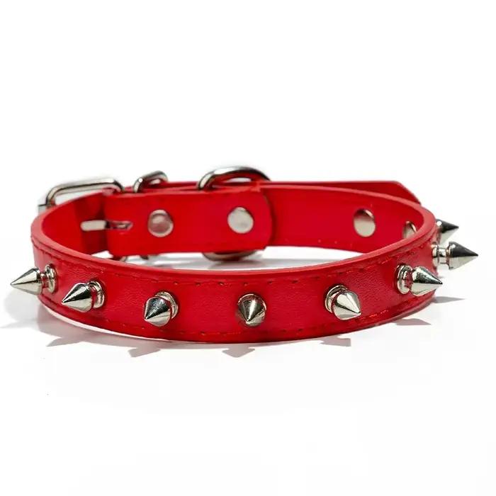 Collier en cuir clouté à pointes pour animaux de compagnie, sangle de cou, petits, moyens et grands