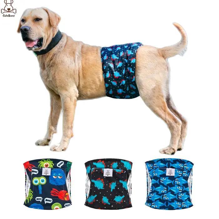 (3 pièces par paquet) couches de chien mâles réutilisables CuteBone bandes de ventre de chien lavabl