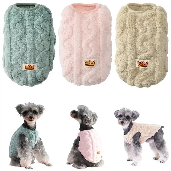 Vêtements en molleton doux pour petits chiens et chats, pull chaud pour chiot, vêtements bouledogue