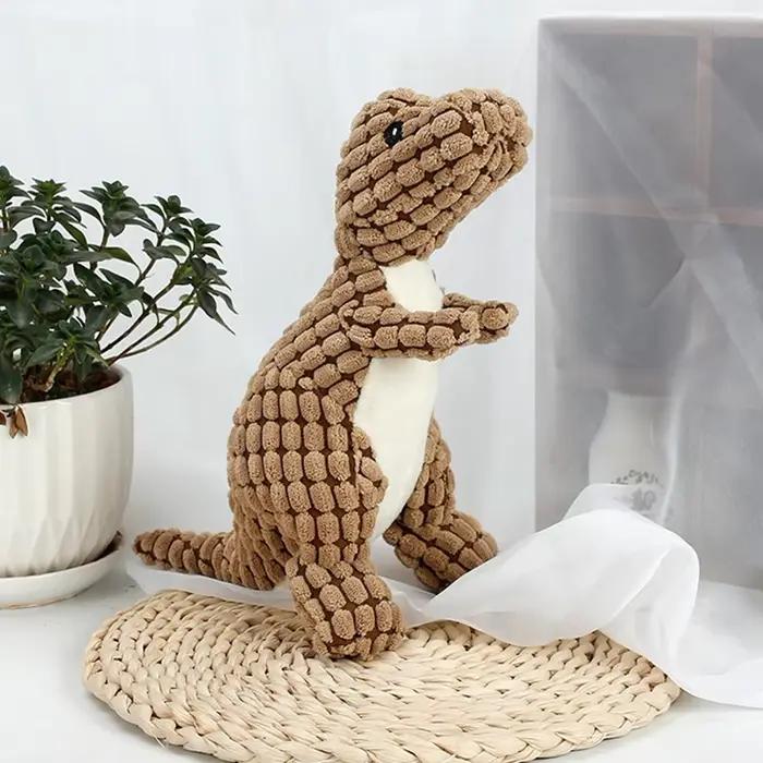Jouets de dinosaure en peluche pour animaux de compagnie, chats et chiens, jouets interactifs à mâch
