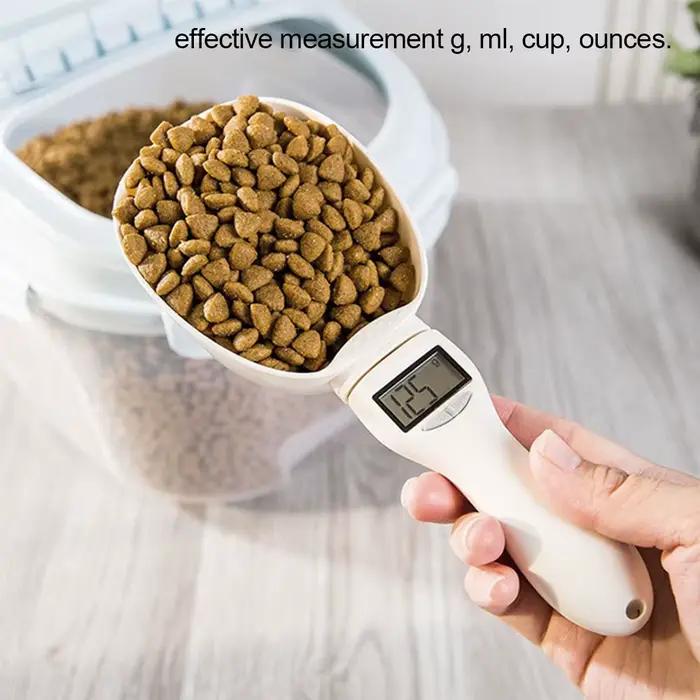 Cuillère à mesurer les aliments pour animaux de compagnie, tasse à mesurer électronique pour aliment