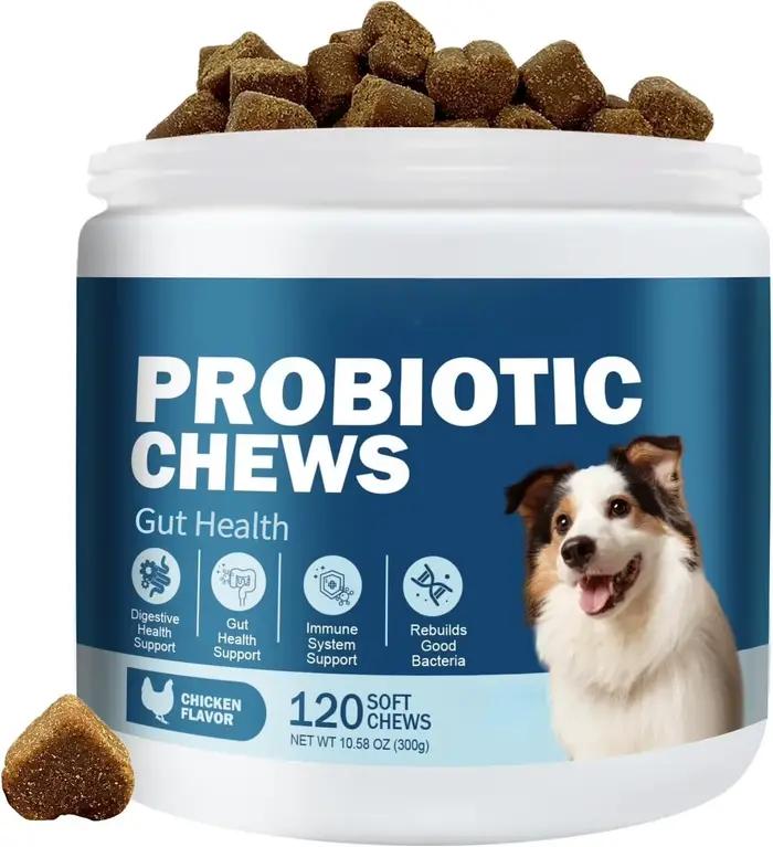 120 Friandises Probiotiques pour Chiens : Équilibre de la Levure, Allergies, Immunité, Santé Intesti