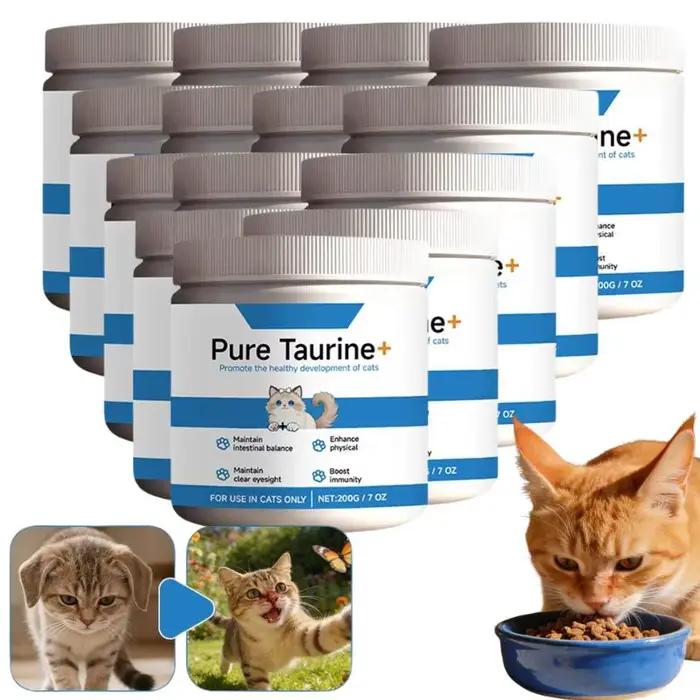 Poudre de taurine pour chats, formule douce, favorise une croissance saine, riche en nutriments, com