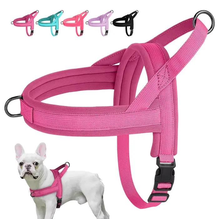 Harnais en Nylon rembourré doux pour chien, sans traction, gilet réglable pour chiot, carlin, gilet