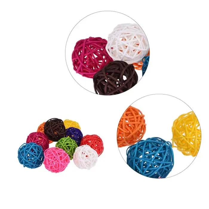 10 pièces perroquet jouet à mâcher balle couleur primaire Sepak Takraw animal de compagnie oiseau fo