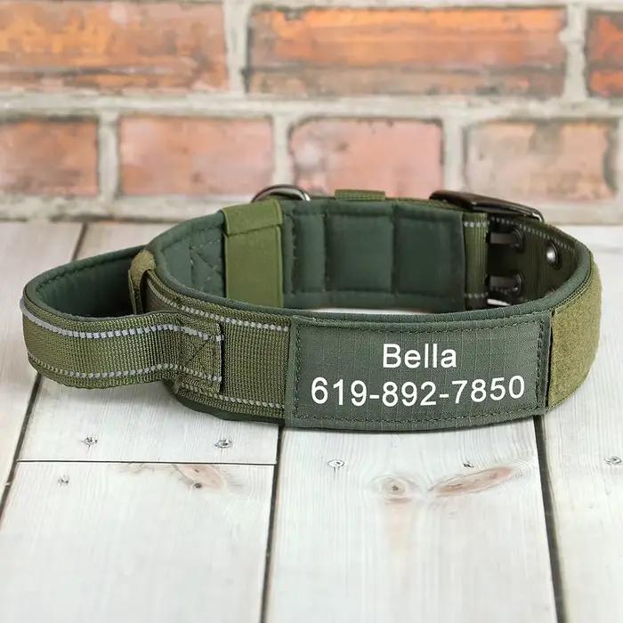 Collier militaire personnalisé pour chien, accessoires en nylon Dulnylon, réglable, moyen et grand,