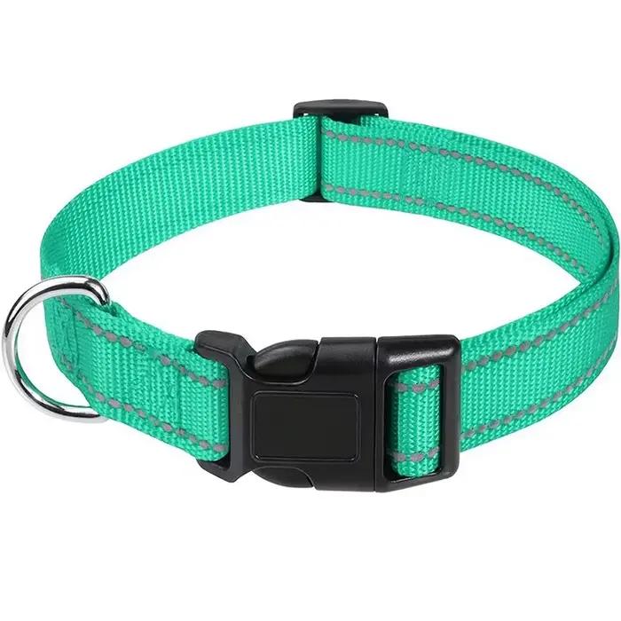 Collier réfléchissant réglable en nylon pour chiens et chats, collier antidérapant et anti-étranglem