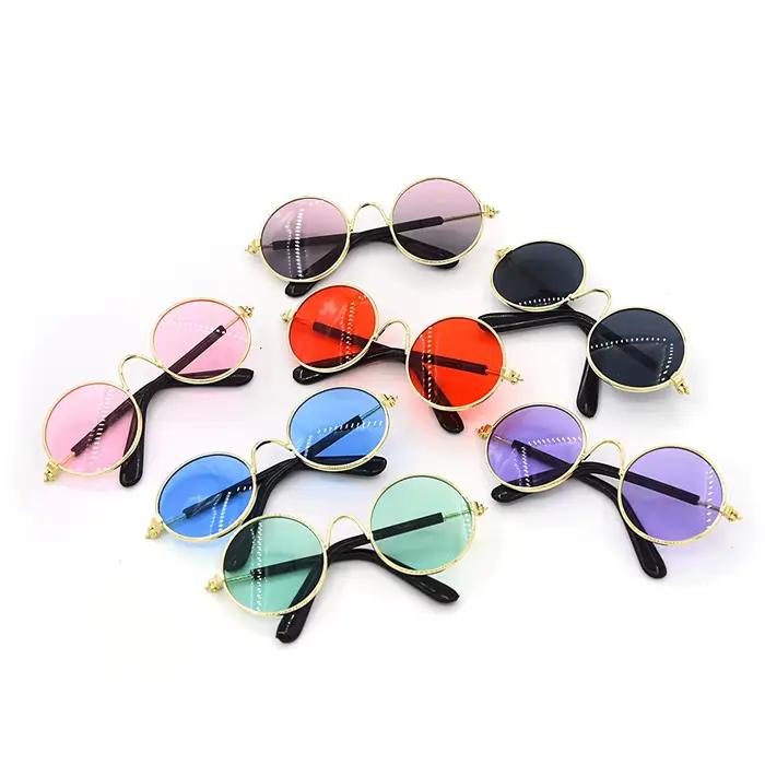 Lunettes rondes vintage pour animaux de compagnie, joli accessoire de photo pour chien et chat