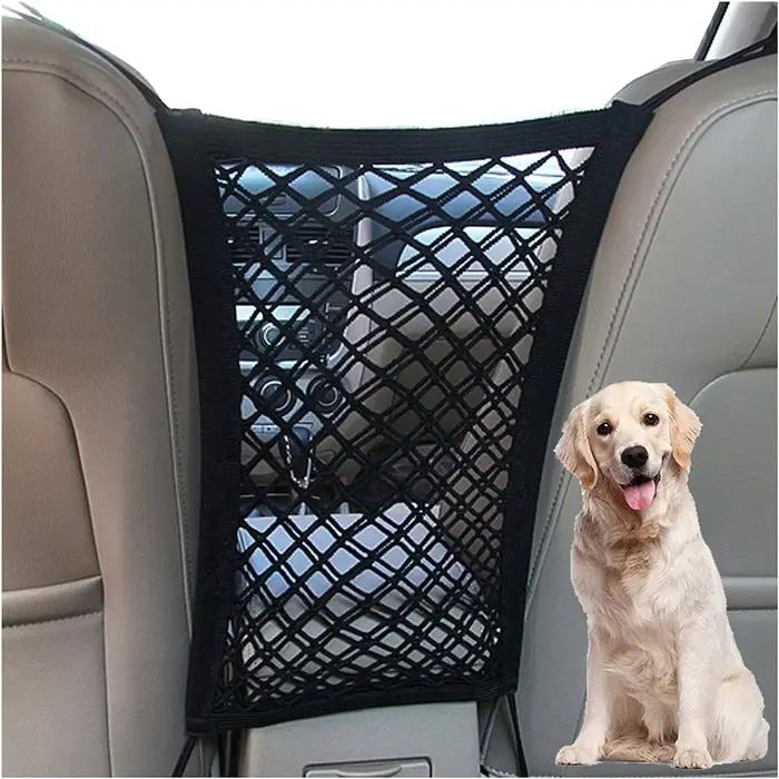 Barrière de voiture pour animaux de compagnie barrière de voiture pour chien avec sac de rangement e
