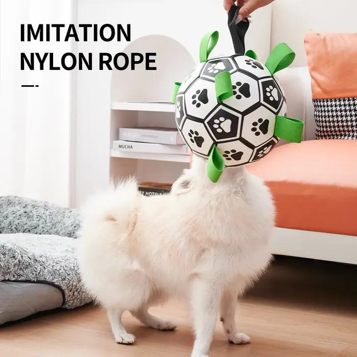 Jouets pour chiens ballon de football avec sangles jouet interactif pour chien pour remorqueur de gu