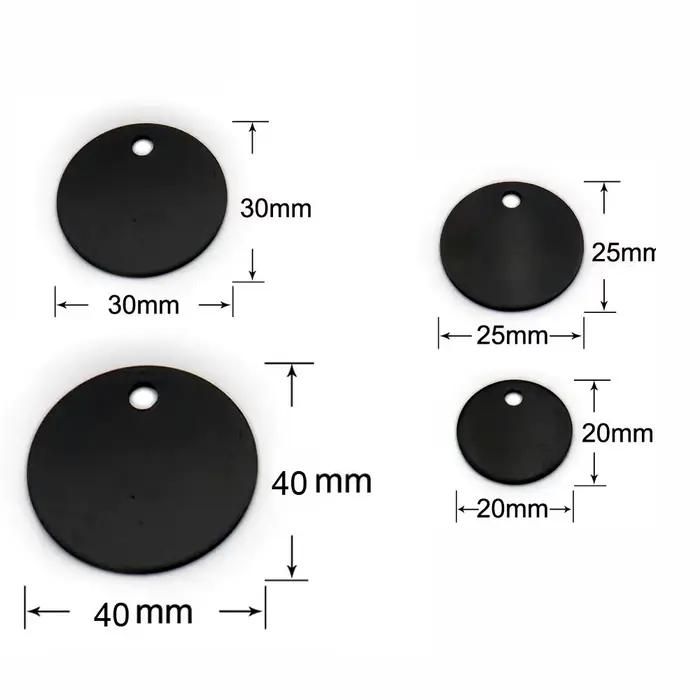 Étiquette d'identification ronde en aluminium pour chien, 100 pièces, nom personnalisé pour chiens e