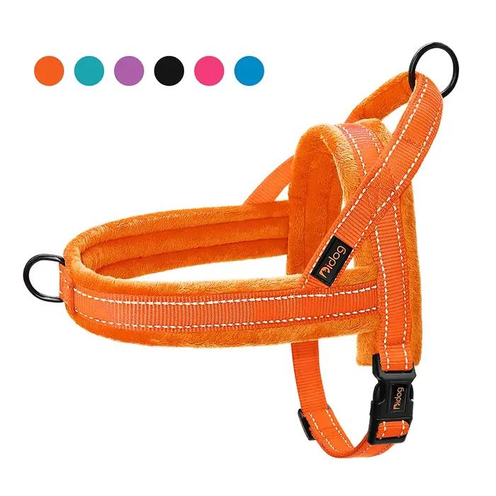 Harnais rembourré doux et chaud pour chien, gilet d'hiver sans traction, réfléchissant et réglable,