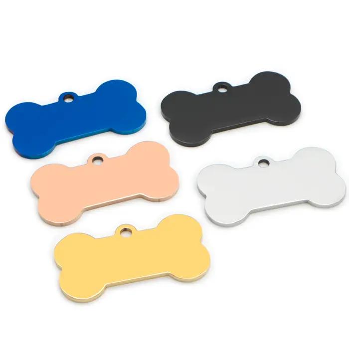 Porte-clés en acier inoxydable pour chien, 20 pièces, étiquette d'identification gravée pour animal