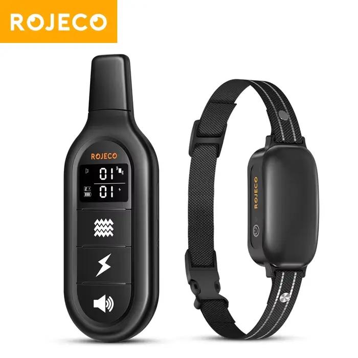 ROJECO-Collier de dressage électrique pour chien, télécommande numérique aste, vibrateur étanche IPX