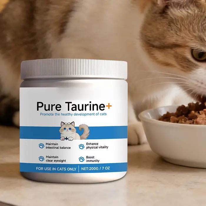  Poudre de taurine pour chats, soutient la santé et la stabilité cardiaque des animaux, maintient l