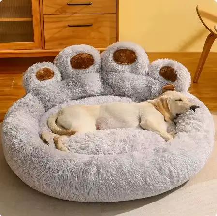 Panier-lit pour animaux de compagnie, moelleux et chaud pour l'hiver - Tapis confortable pour chiens