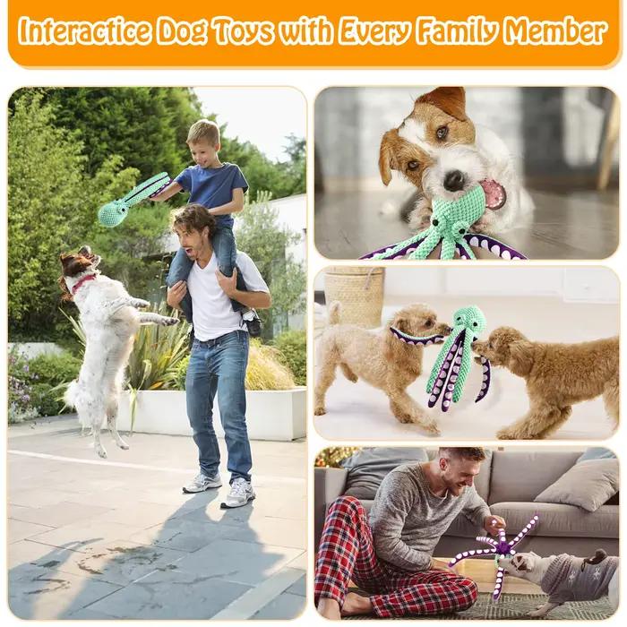 Jouet en peluche pour animaux de compagnie, chat, chien, voix, coquille de poulpe, Puzzle, résistant