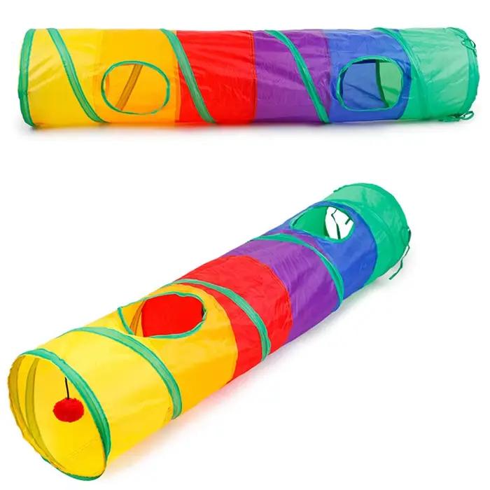 Tunnel pour chat, Tube pour animaux de compagnie, jouet de jeu pliable, intérieur et extérieur, joue