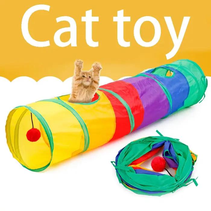 Tunnel pour chat, Tube pour animaux de compagnie, jouet de jeu pliable, intérieur et extérieur, joue