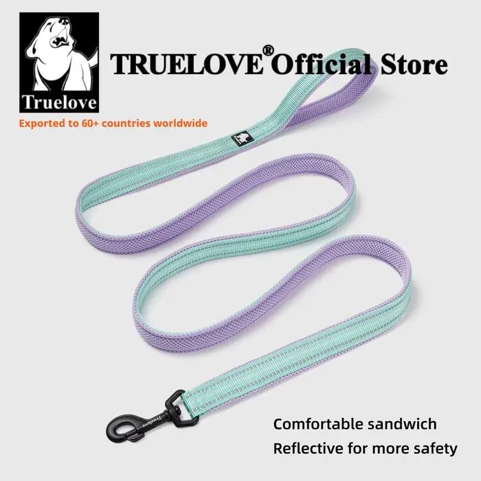 Laisse pour chien Truelove 200CM Confort Sandwich Rembourrée Respirante Anti-traction Corde Réfléchi