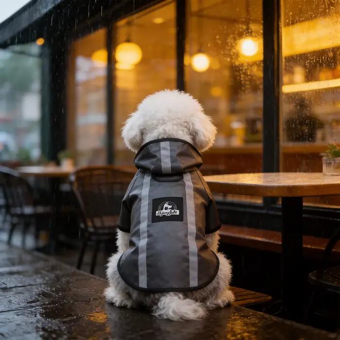Imperméable noir pour chiens au printemps et en été. À utiliser pendant les saisons pluvieuses. Conv