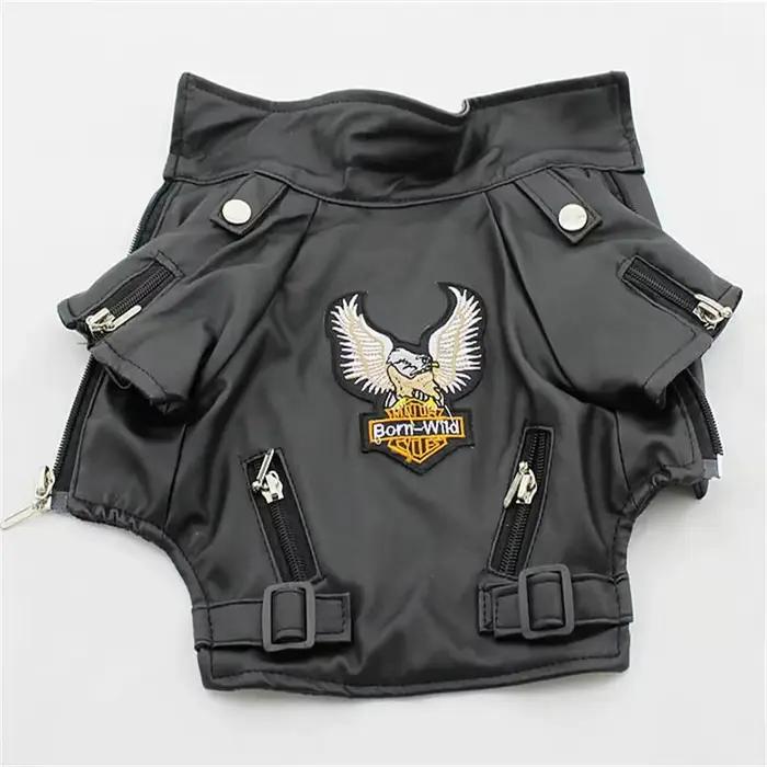Manteau pour chien motif aigle magnifique, veste en cuir PU, doux, imperméable, vêtements d'extérieu