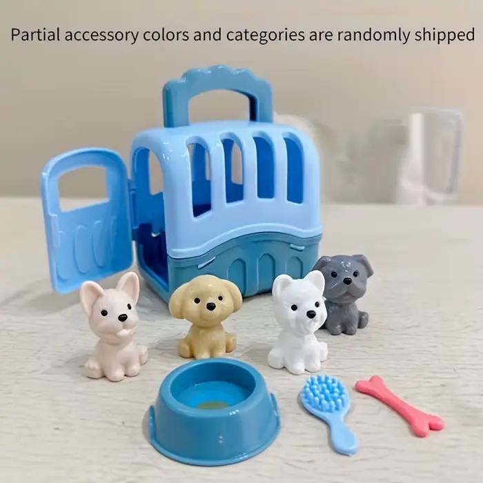 Panier pour animaux de compagnie, 8 pièces/ensemble, jouets familiaux, ensemble de poupées pour chie