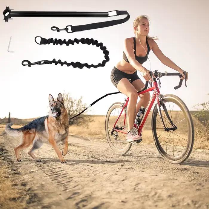 Laisse pour chien de marche de vélo, laisse pour chien, laisse de vélo élastique amovible pour chien